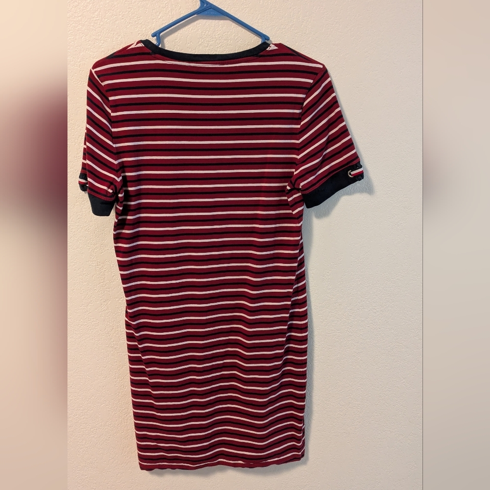 Tommy Hilfiger Red and White Striped T-Shirt Dress - Picture 2 of 4